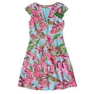 NWT LILLY PULITZER Briella‎ Dress 91642  XXS Multicolor Floral In The Vias